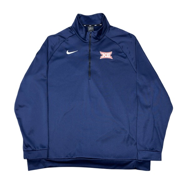 Nike Dri-Fit Big 12 Conference Mens 1/4 Zip Long Sleeve Pullover Jacket Navy 2XL - Picture 3 of 16